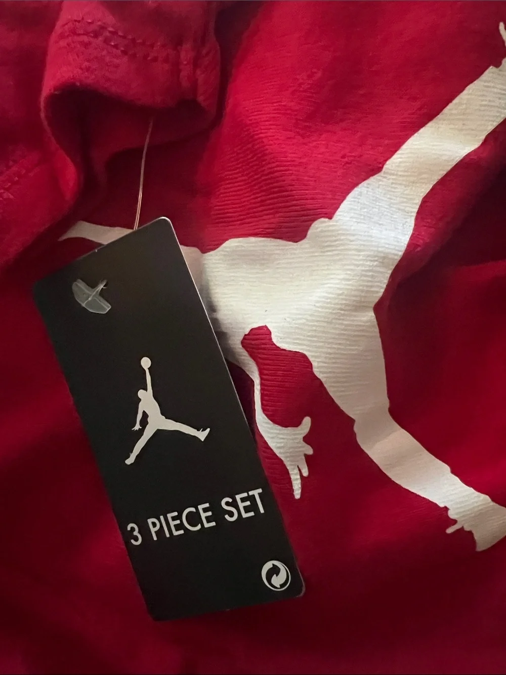 NWT Jordan 3 Piece Set Boys Bodysuit Red White & Black 3M